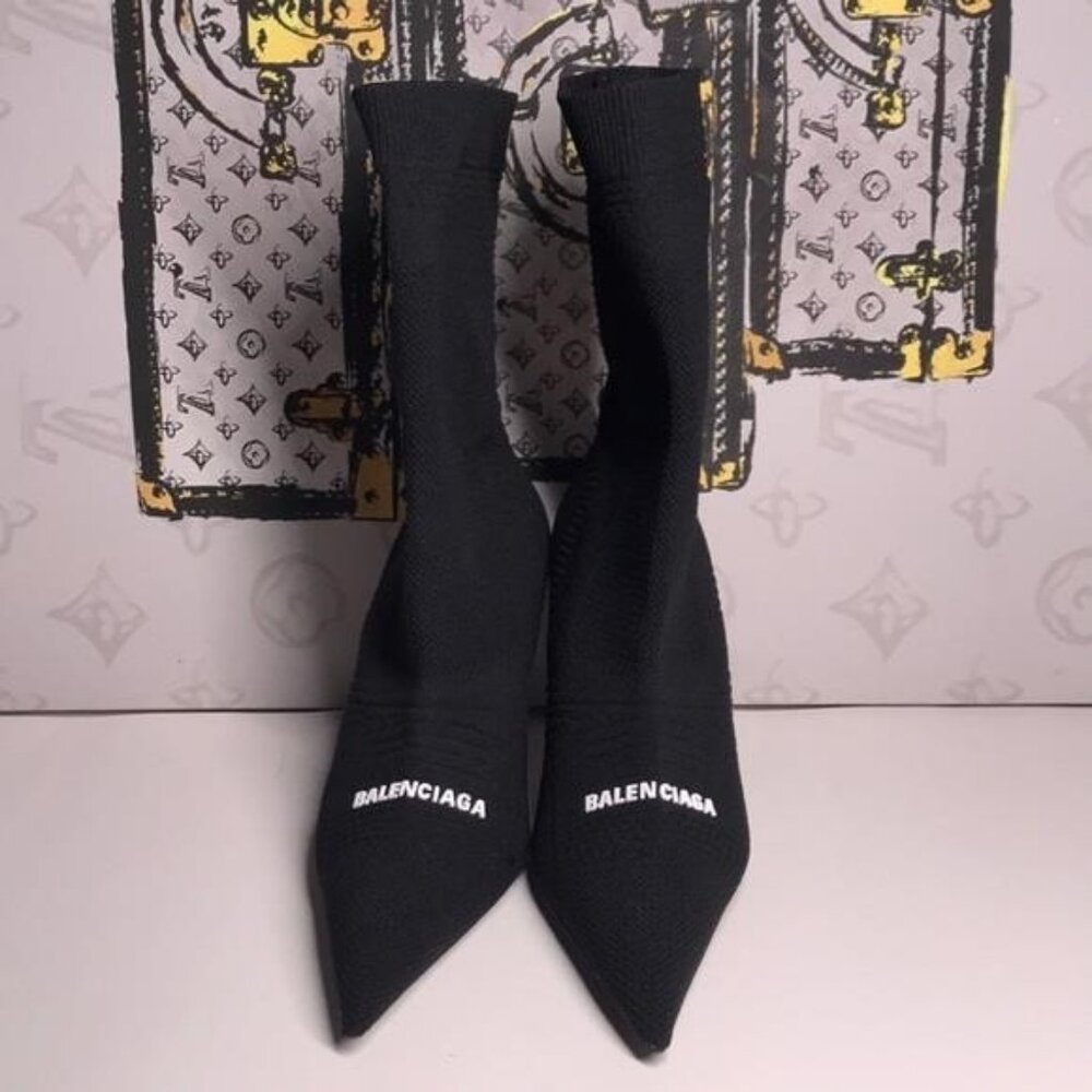 New Authentic  Balenciaga Knife 2.0 Women’s Knit Stiletto Booties